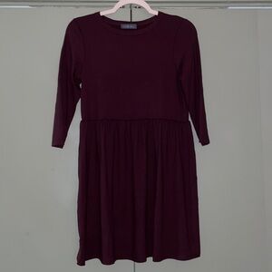 Maroon 3/4 sleeve dress